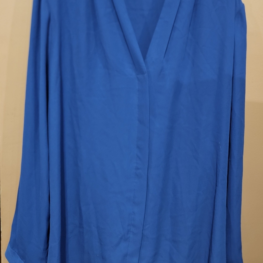 Blue Women's Button Front Blouse